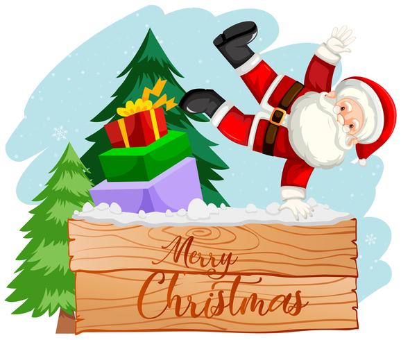 Merry Christmas santa scene vector