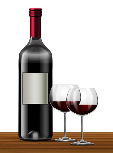 Vino tinto sobre fondo blanco vector