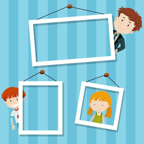 family frame background scene vector