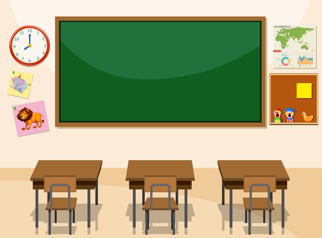 Interior of a classroom vector