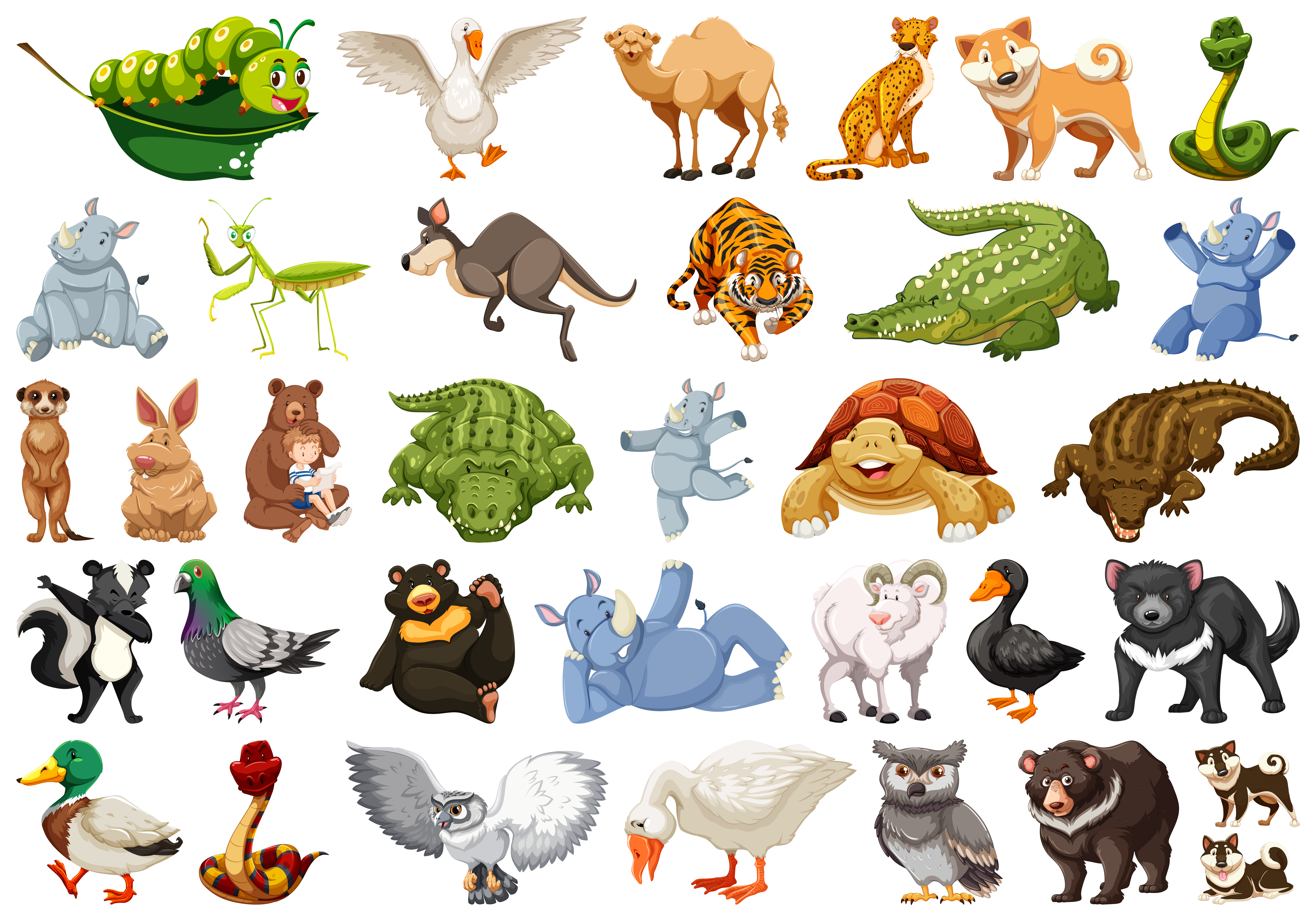 Set Of Wild Animal 541275 Vector Art At Vecteezy