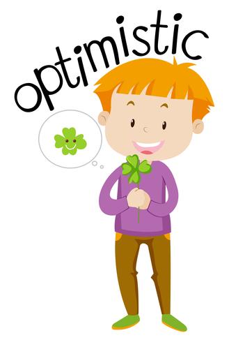 English vocabulary word optimistic vector