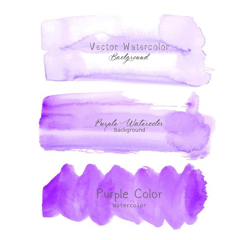 Purple brush stroke watercolor on white background. Vector illustration.