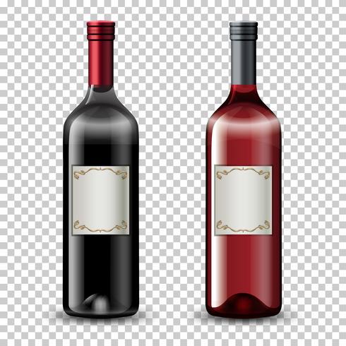 Conjunto de botellas de vino vector