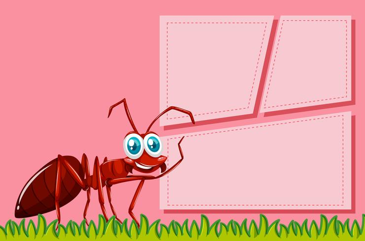 Red ant frame scene vector