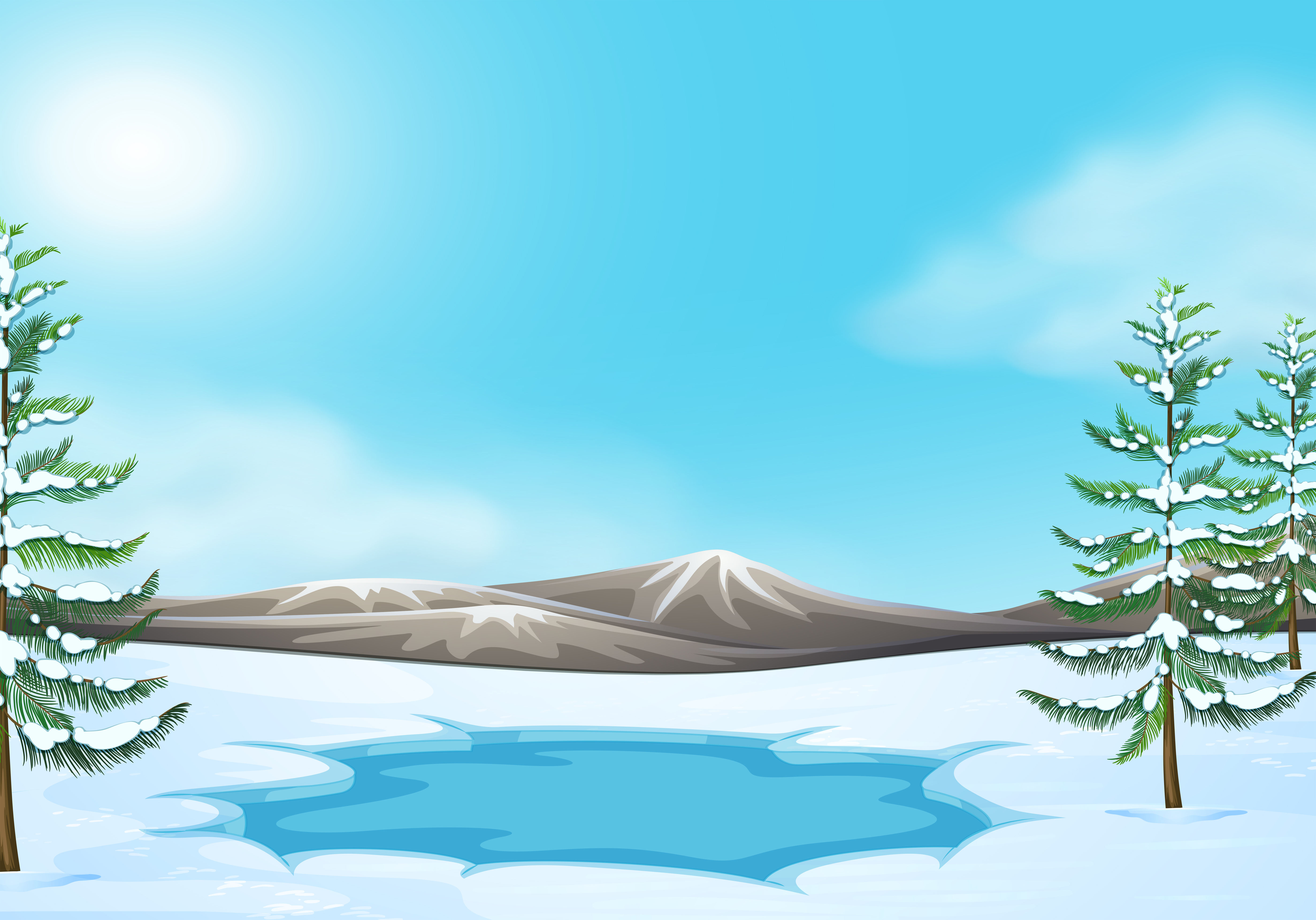 Download Scene in Winter scene 541326 Vector Art at Vecteezy