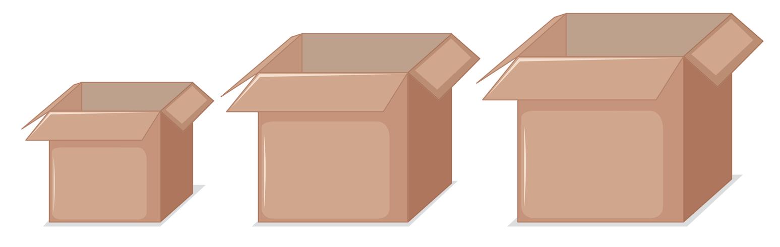 Conjunto de cajas de carton vector