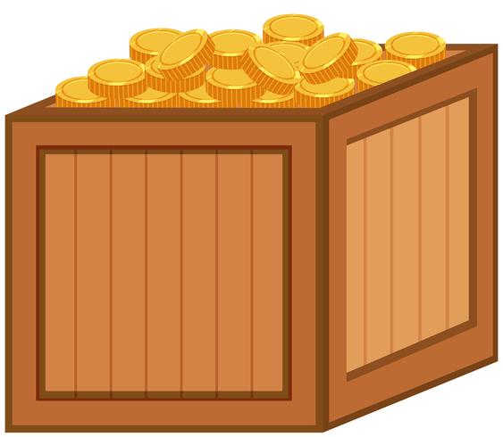 A box of gold coin vector