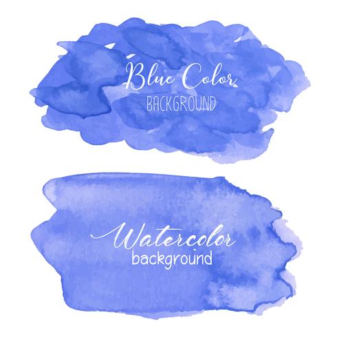 Blue abstract watercolor background. Watercolor element for card. Vector illustration.