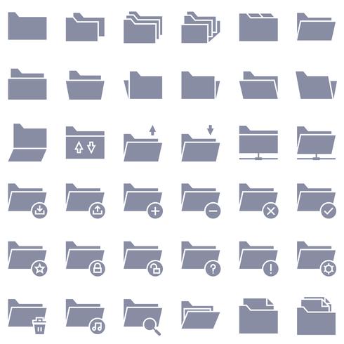 File and Folder vector icon set, solid style