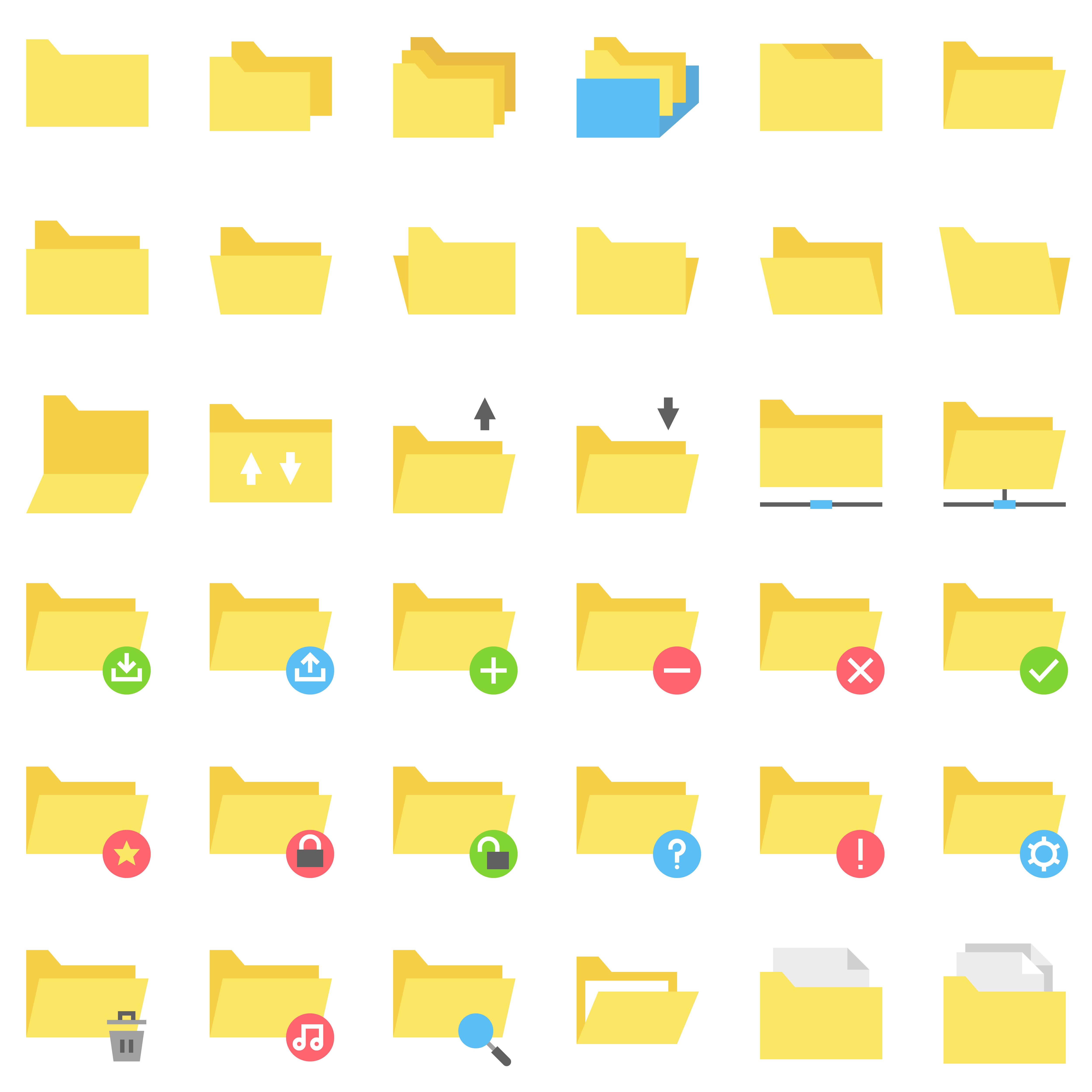 File and Folder vector icon set, flat style 541442 Vector Art at Vecteezy