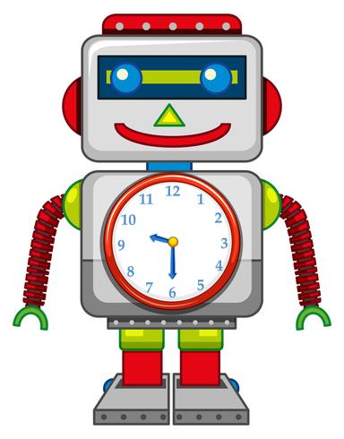 A robot toy on white background vector