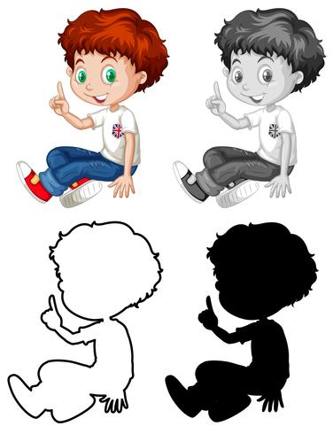 Set of English boy character vector