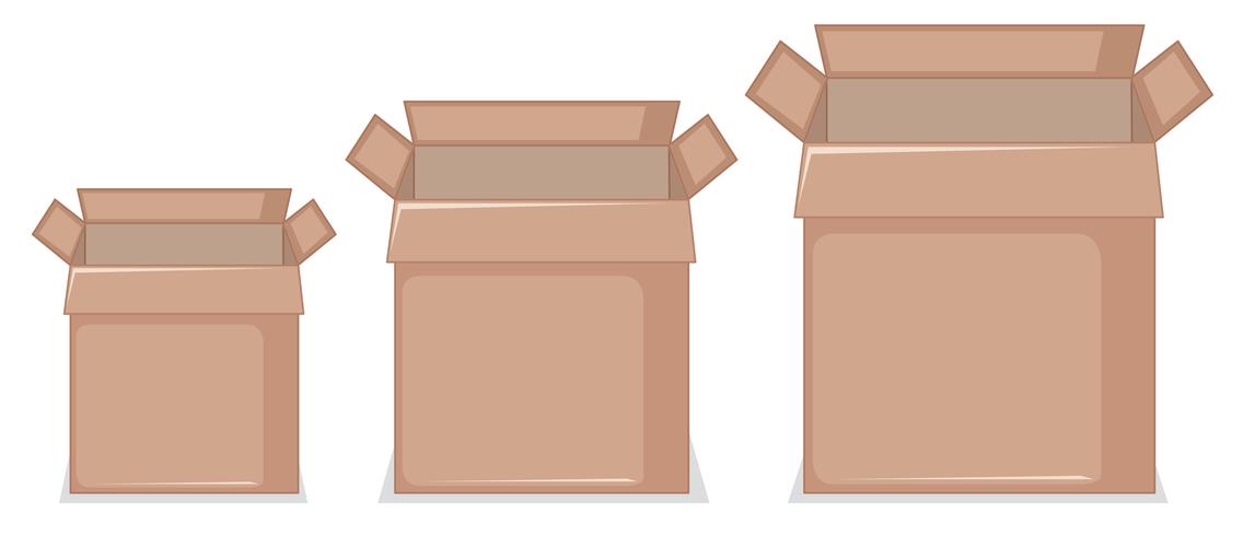 Set of cardboard boxes vector