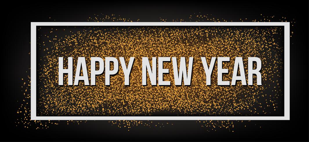 Happy new year. Gold glitter. vector