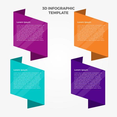 Flat 3d Infographic Table Vector Template