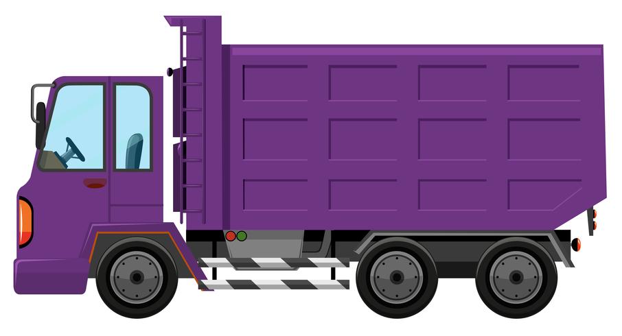 A purple truck on white background vector