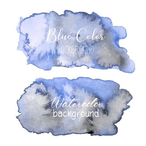 Blue abstract watercolor background. Watercolor element for card. Vector illustration.