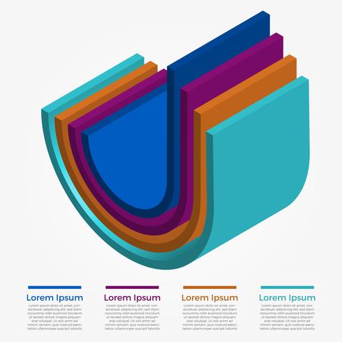 Flat 3D Colorful Infographic Vector Template