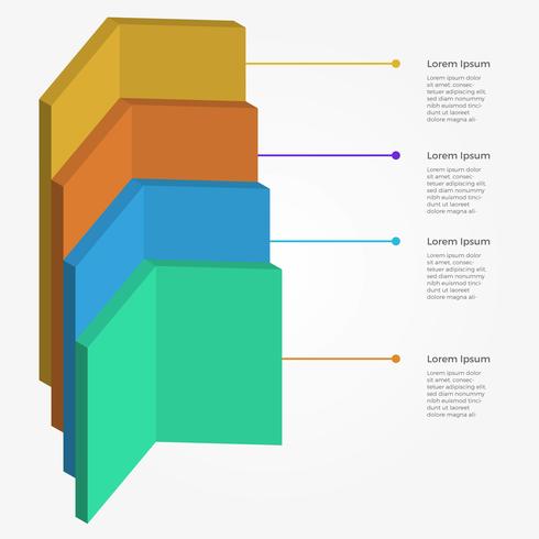 Flat 3D Bar Infographic Elements Vector Template