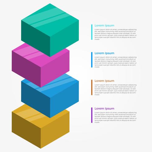 Plano abstracto 3D infografía elementos Vector plantilla