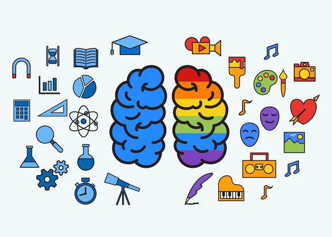 Vector de concepto de cerebro humano