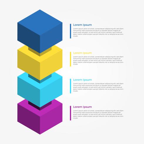 Flat 3D Infographic Bar Elements Vector Template