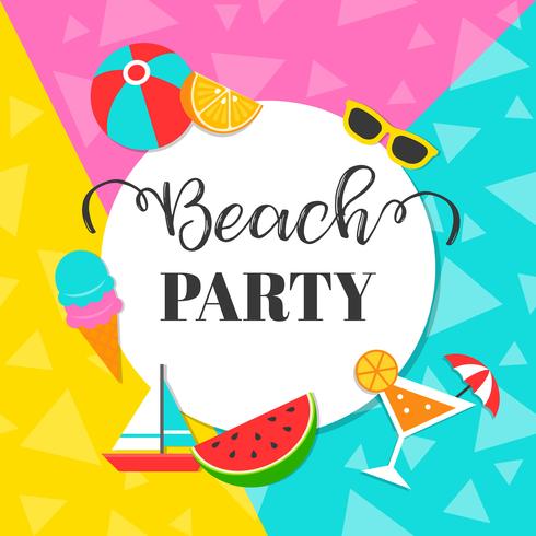 Colorful Summer Beach party background, vector illustration