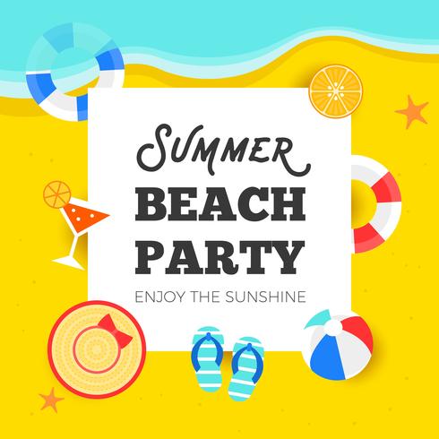 Summer time, Summer beach party vector illustration