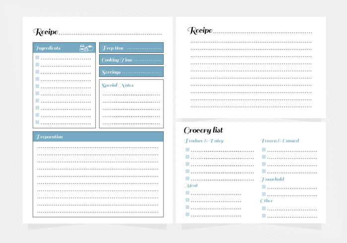 Vector Recipe Printable Template