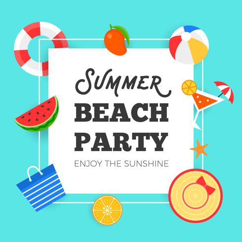 Summer time, Summer beach party vector illustration