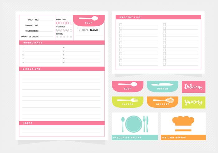 Vector Recipe Printable Template