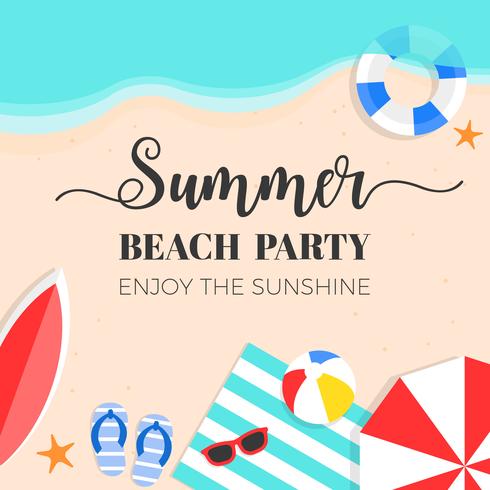 Summer time, Summer beach background vector illustration