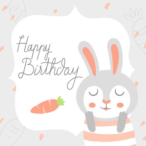 Feliz cumpleaños animal conejo vector