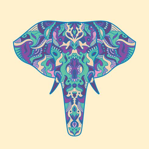 Painted elephant illustration vector