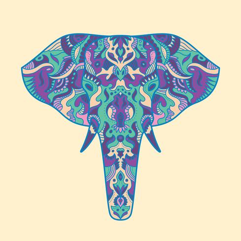 Painted elephant illustration vector