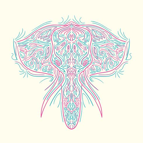 Painted elephant illustration vector