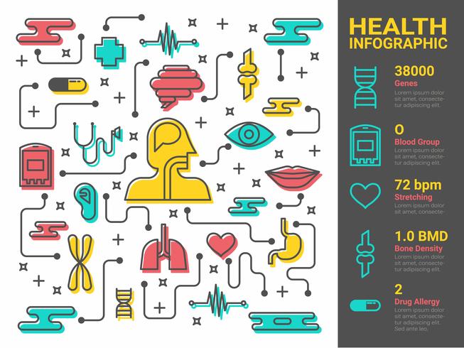 Health and medical line art vector