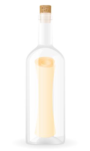 message in the bottle vector illustration