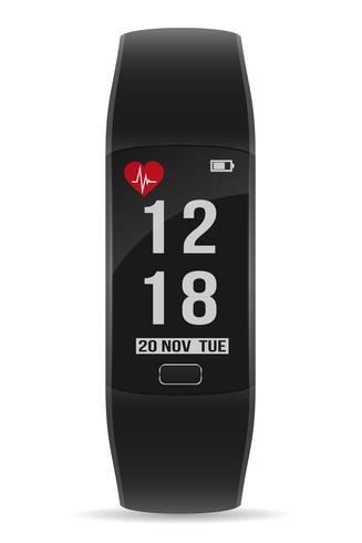 digital smart fitness watch bracelet with touchscreen stock vector illustration