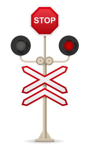 railroad crossing vector illustration