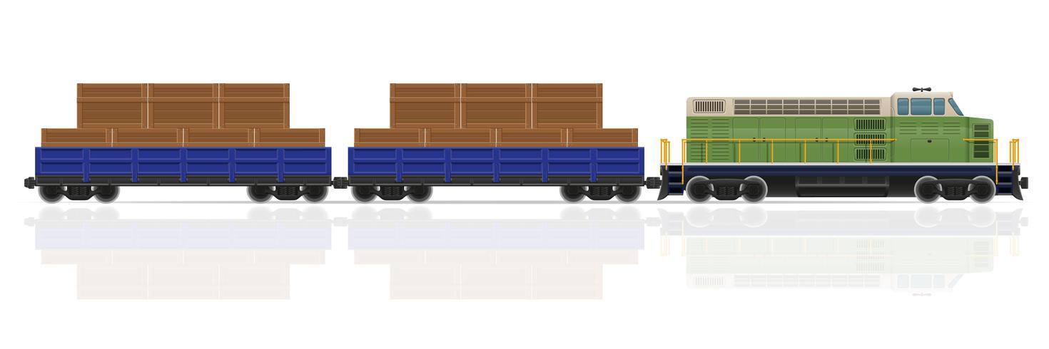 railway train with locomotive and wagons vector illustration