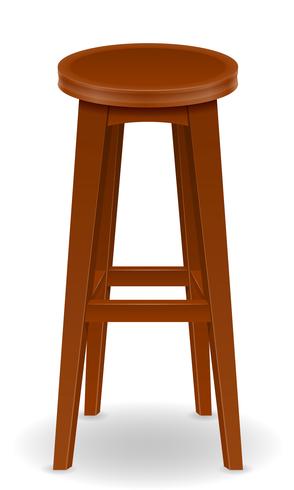 wooden bar chair stool set icons vector illustration