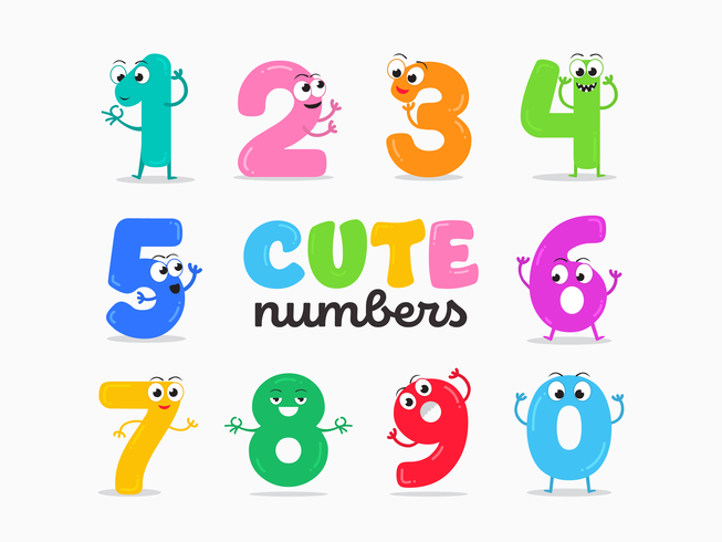 Cute Cartoon Numbers Vector 542026 Vector Art at Vecteezy