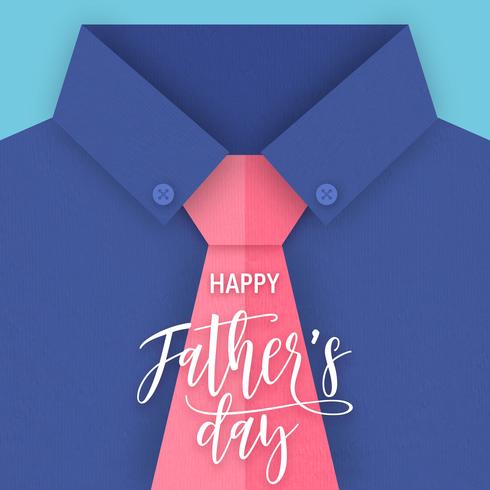 Father’s Day Paper Art Greeting Card vector