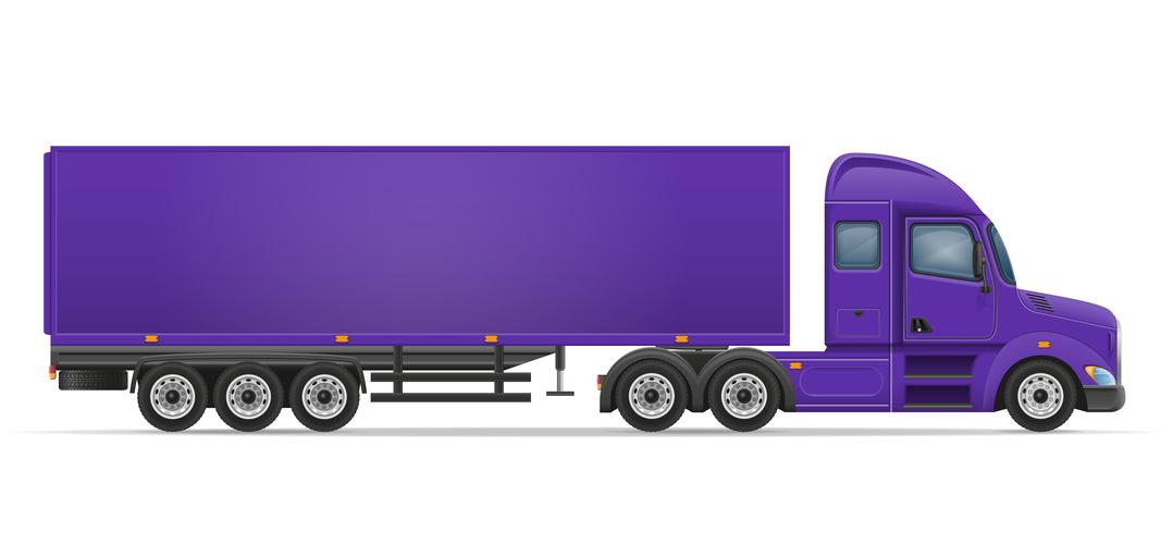 truck semi trailer for transportation of goods vector illustration