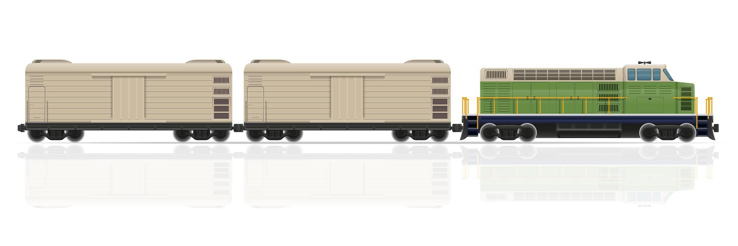 railway train with locomotive and wagons vector illustration