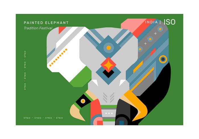 Resumen patrón geométrico elefante cartel vector ilustración