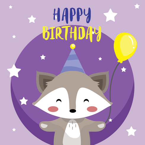 Happy Birthday Animals Vector