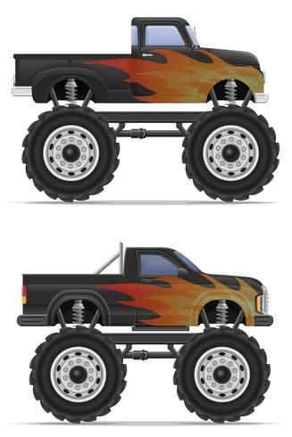 Ilustración de vector de recogida monster truck coche